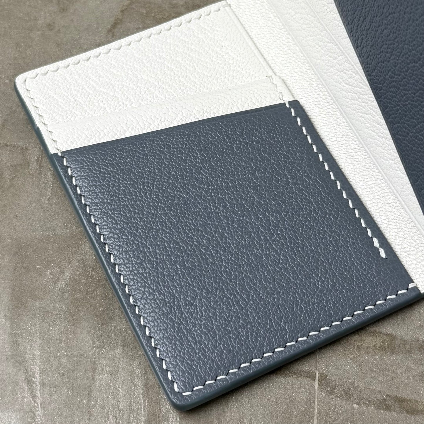Acier and Ivory Chèvre Pocket Organizer