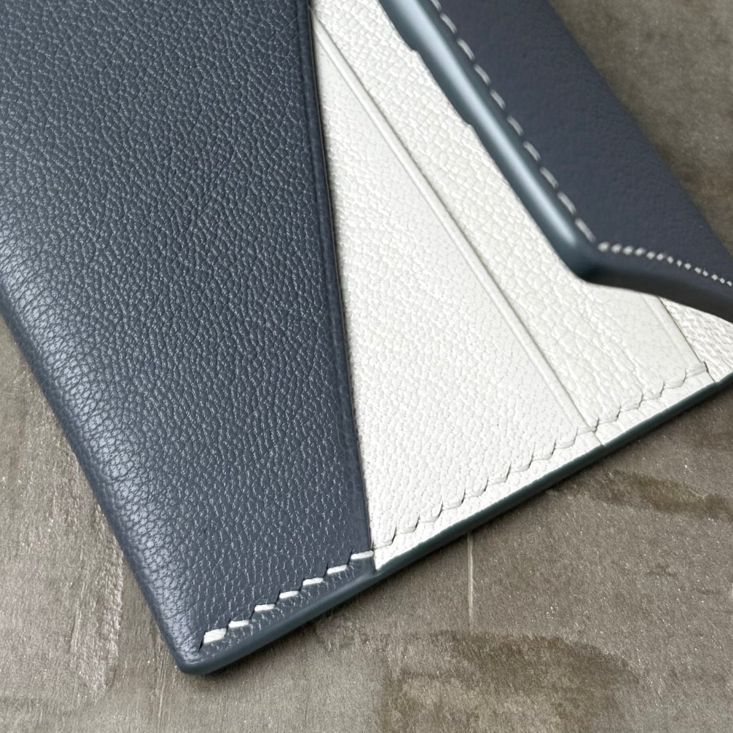 Acier and Ivory Chèvre Pocket Organizer