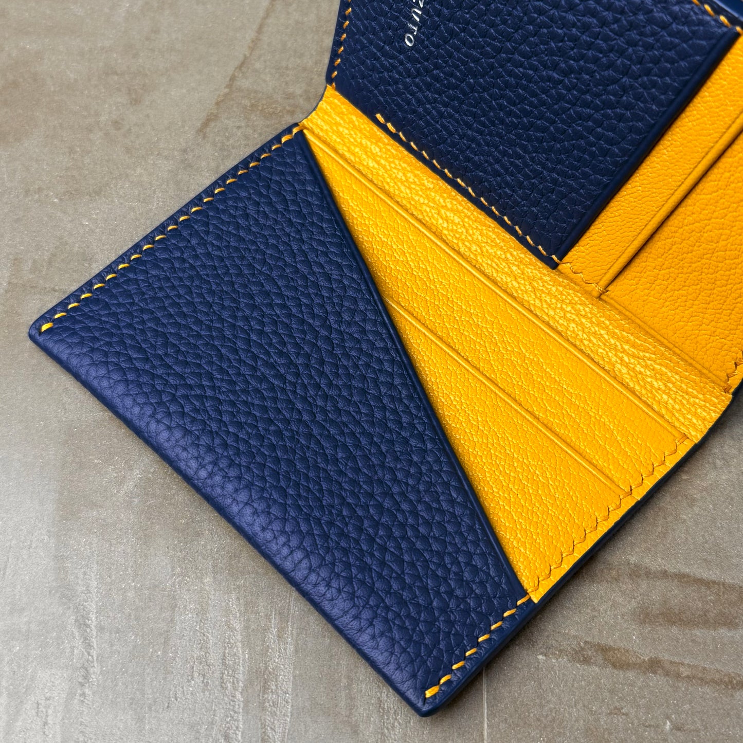 Ink Blue Togo and Safran Chèvre Pocket Organizer