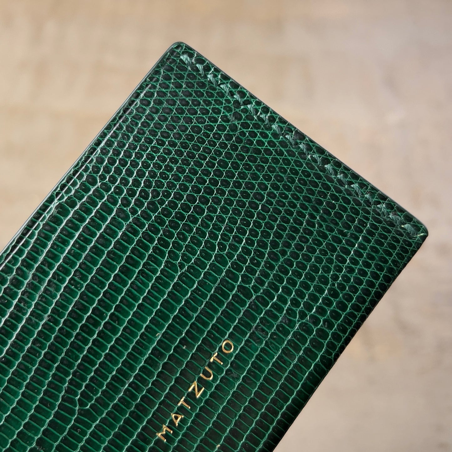 Green Lizard Card Holder