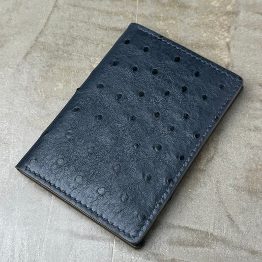 Navy Ostrich Brown Chèvre Pocket Organizer