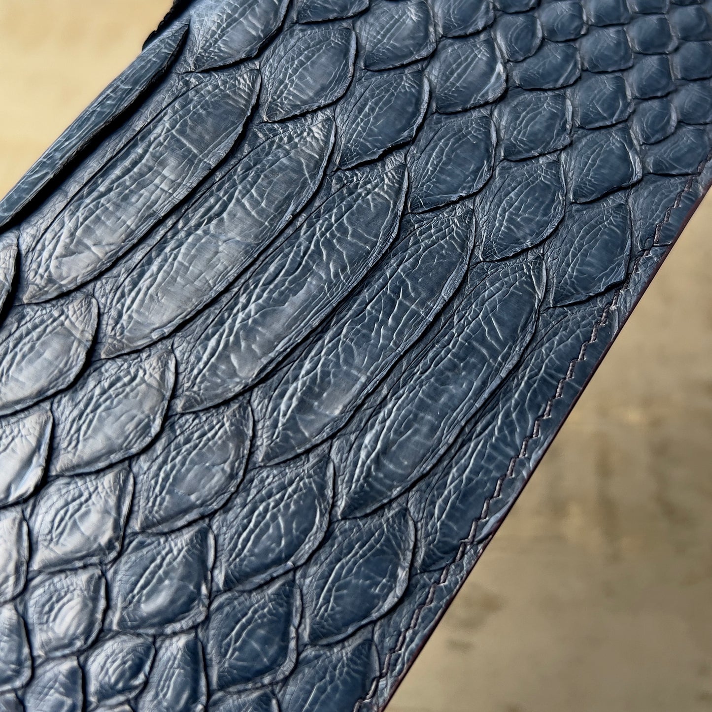 Navy Python Long Wallet