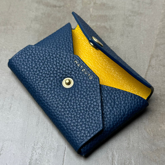 Blue Togo Yellow Chèvre Pouch