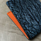 Blue Cape Buffalo with Orange Chèvre Bifold