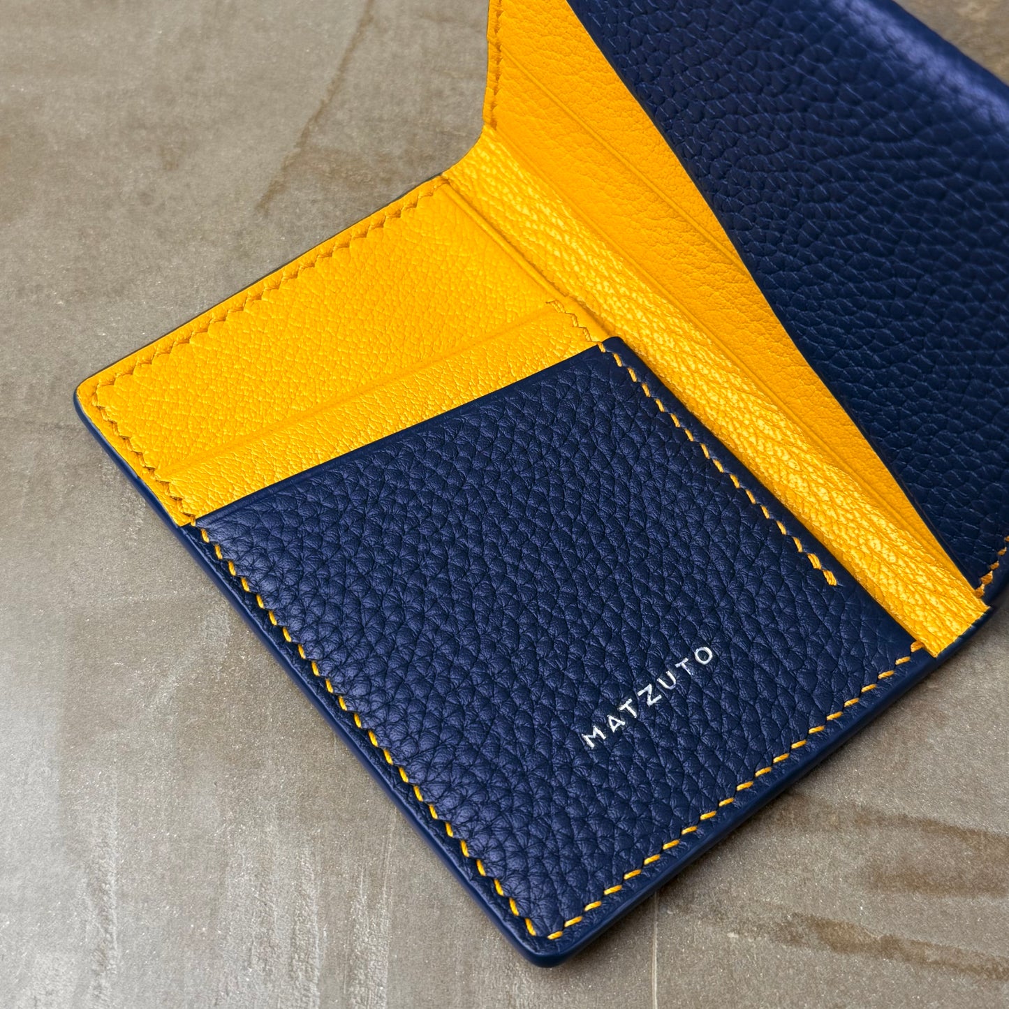 Ink Blue Togo and Safran Chèvre Pocket Organizer