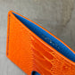 Orange Ostrich and Sky Blue Chèvre Card Holder