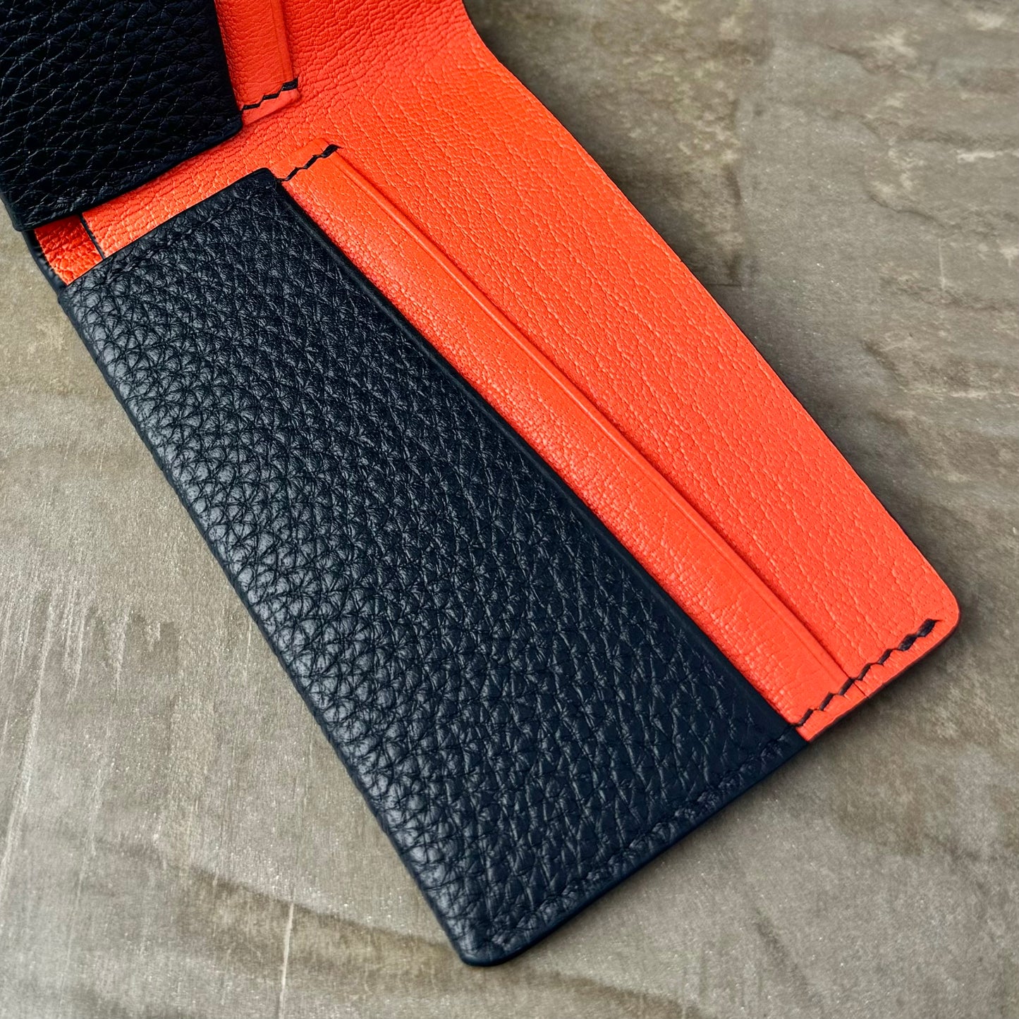 Navy Togo with Orange Poppy Bifold