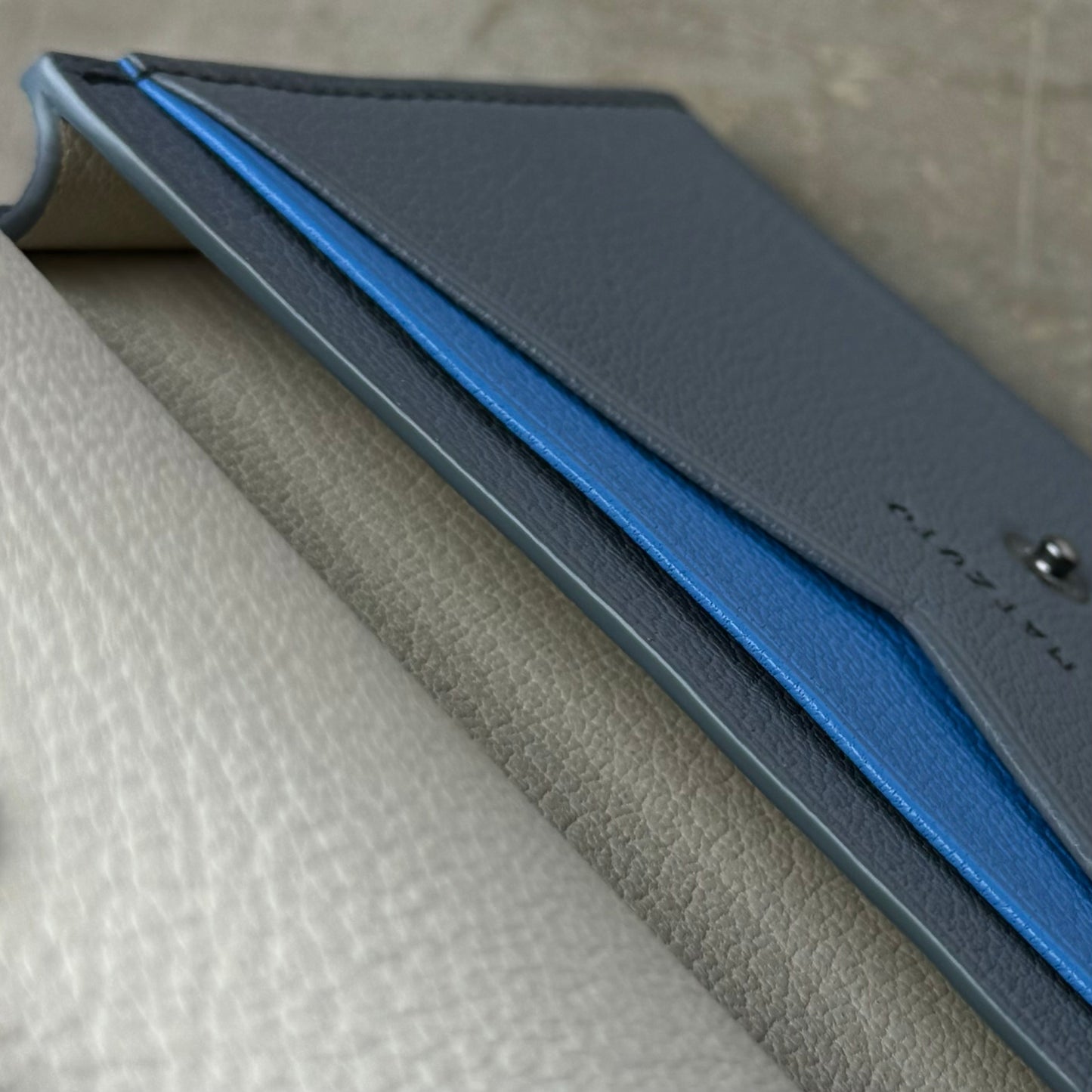 Acier, Blue, And Ivory Passport Holder