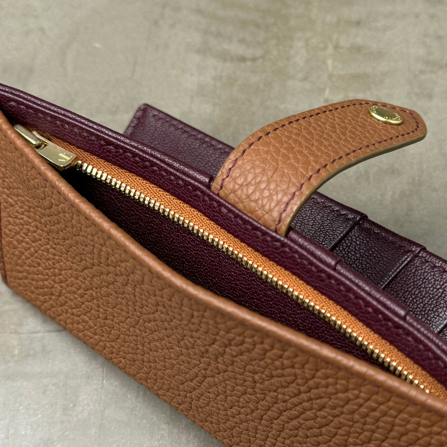 Brown Togo Merlot Chèvre Long Wallet