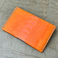 Orange Ostrich and Sky Blue Chèvre Card Holder