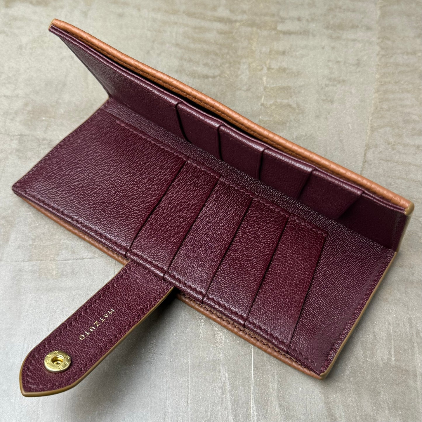 Brown Togo Merlot Chèvre Long Wallet