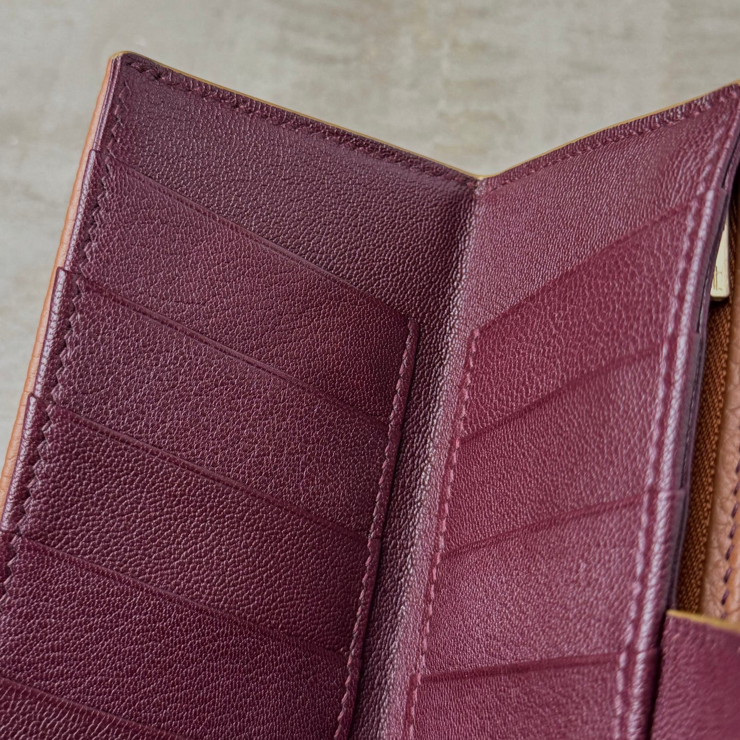 Brown Togo Merlot Chèvre Long Wallet