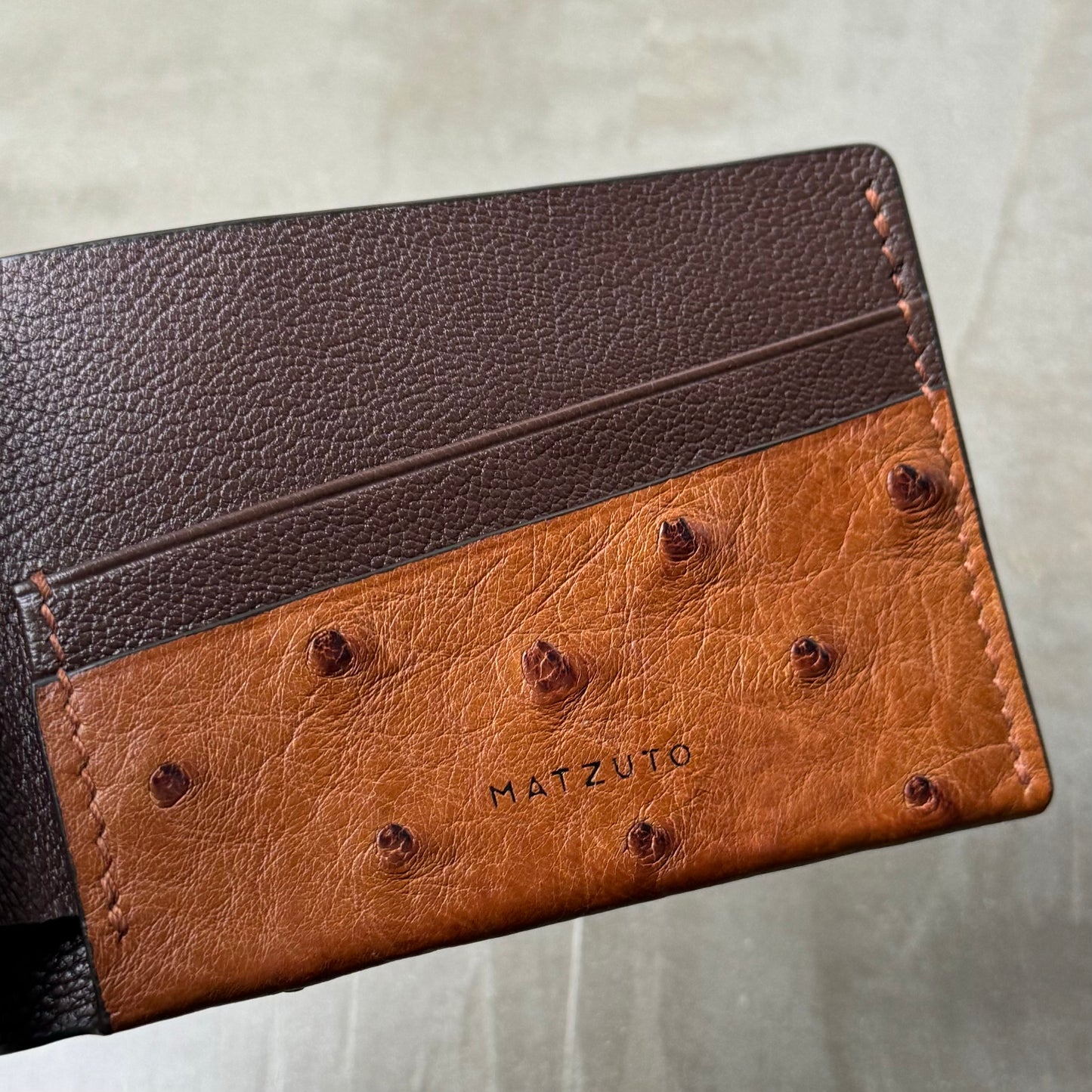 Brandy Ostrich Bifold