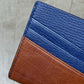 Saddle Brown Calfskin and Navy Chèvre Bifold