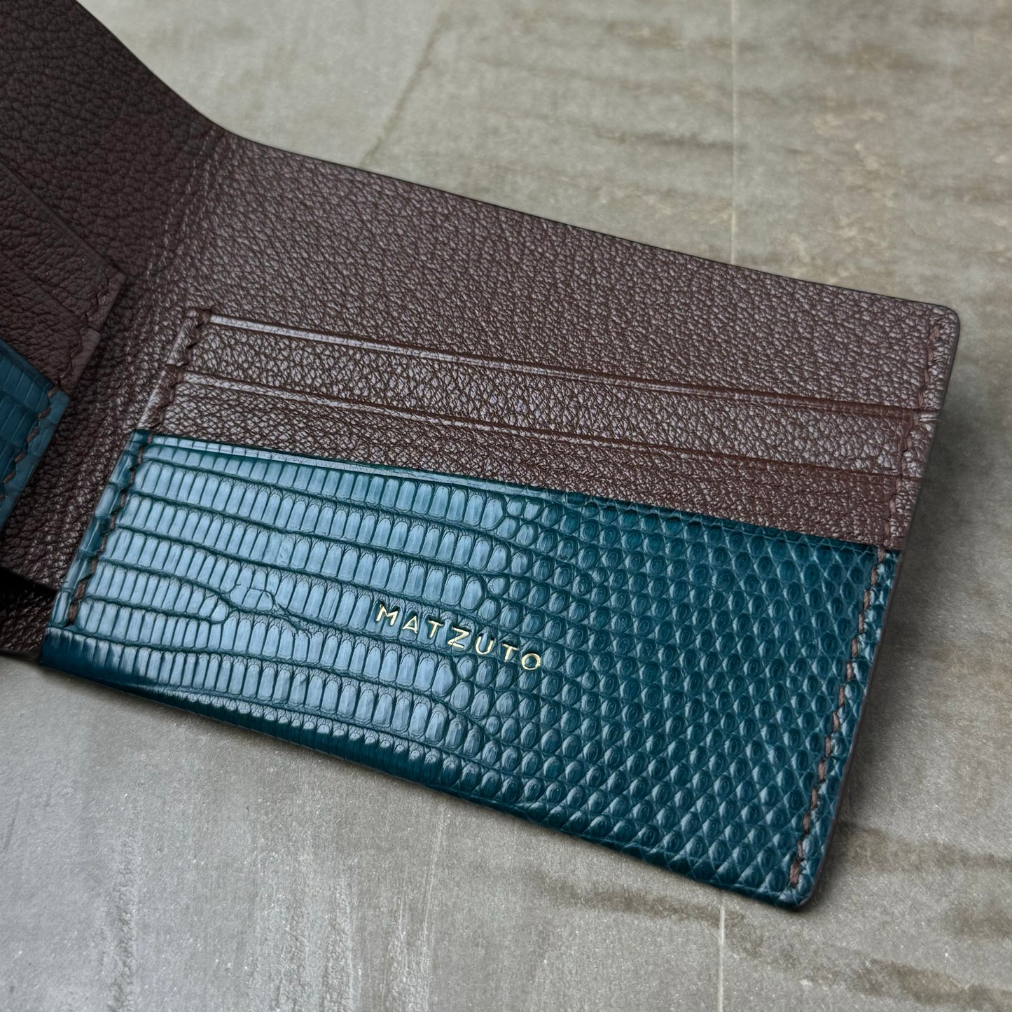 Blue Ocean Lizard and Chocolate Chèvre Bifold