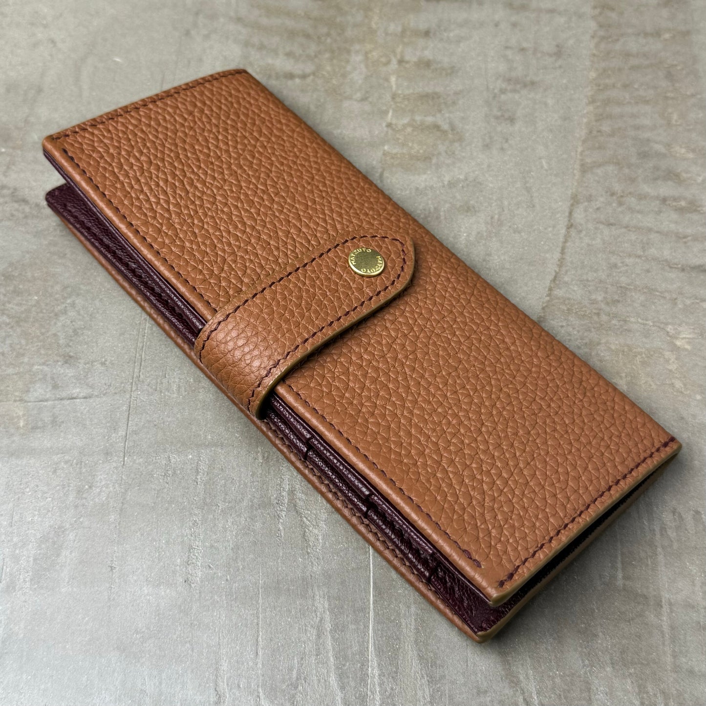 Brown Togo Merlot Chèvre Long Wallet