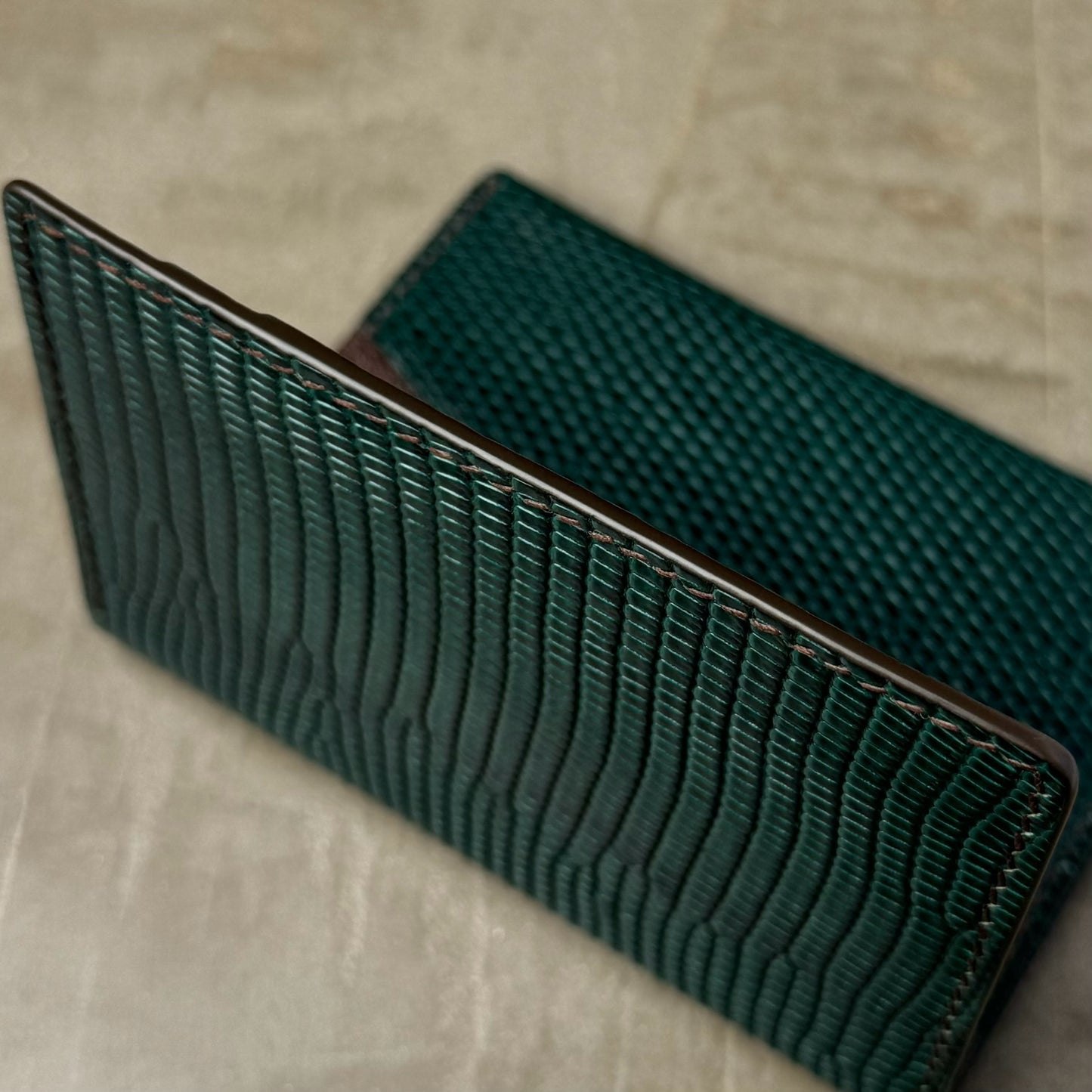 Pine Green Lizard with Chocolate Chèvre Pocket Organizer