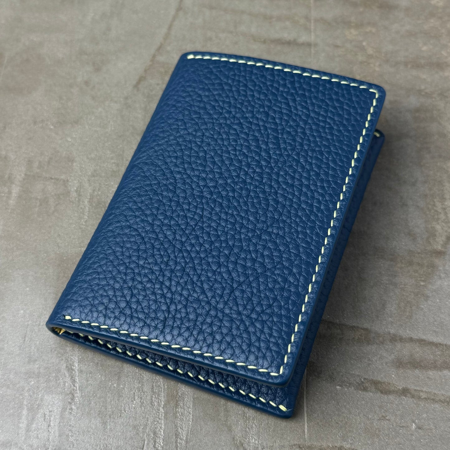 Ink Blue Togo, Taupe and Cream Chèvre Pocket Organizer