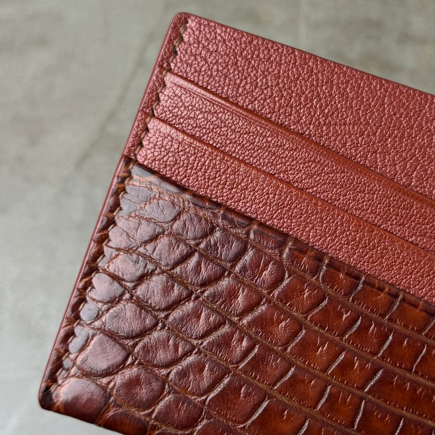 Alligator and Cedar Chèvre Bifold