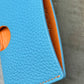 Fresh Blue Togo and Orange Chèvre Card Holder