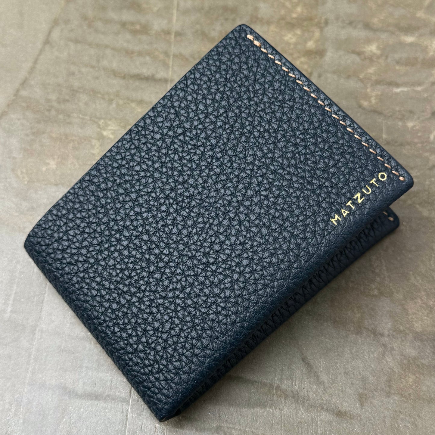 Navy Togo and Dijon Chèvre Bifold