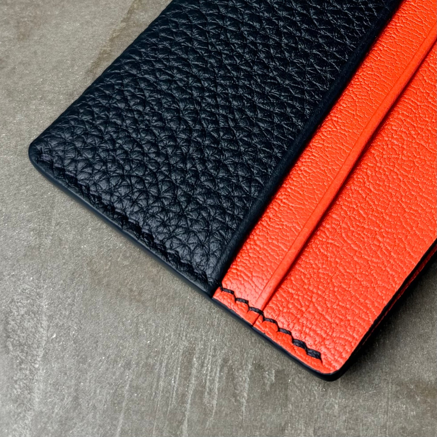 Navy Togo with Orange Poppy Bifold