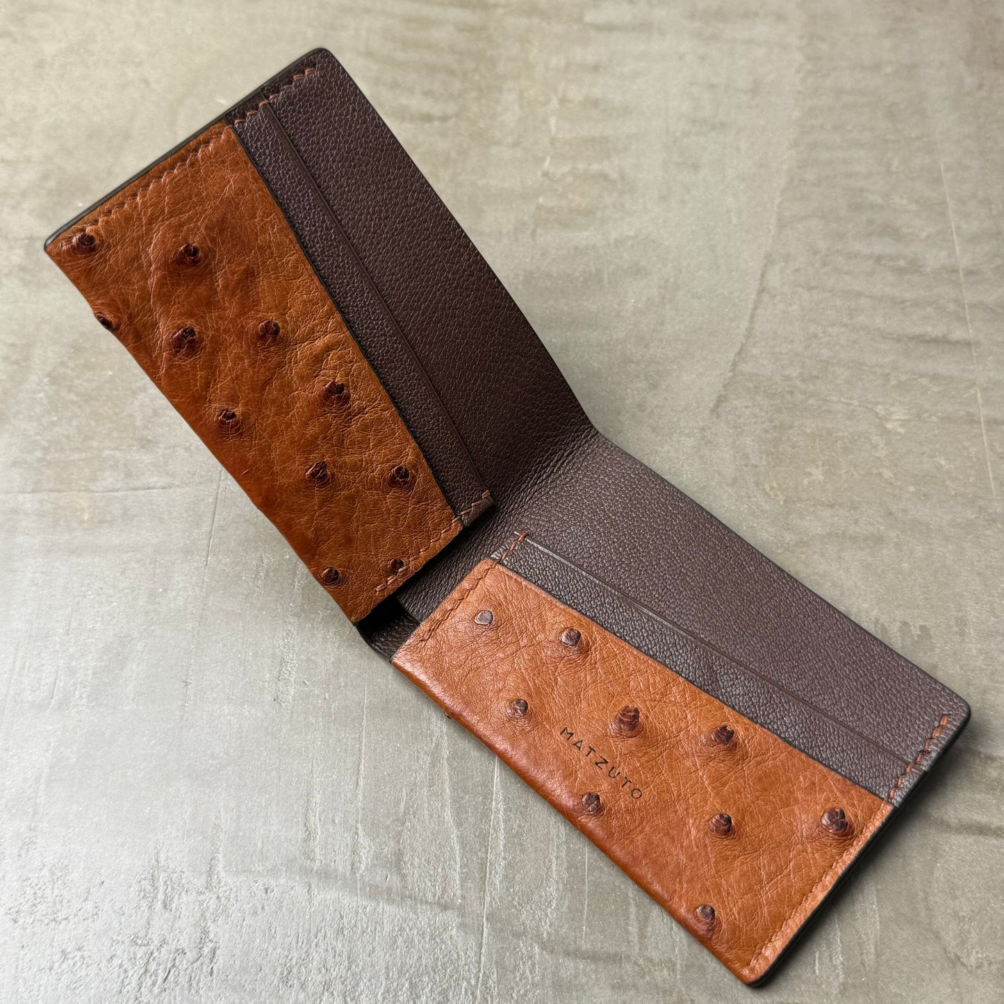 Brandy Ostrich Bifold