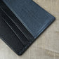 Slate Blue Calfskin and Black Chèvre Bifold