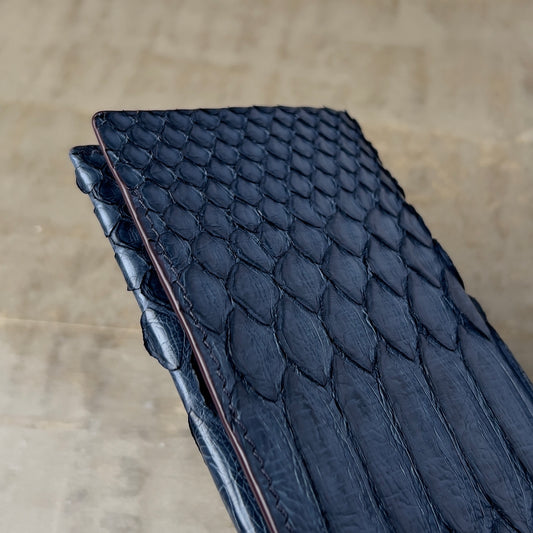 Navy Python Long Wallet