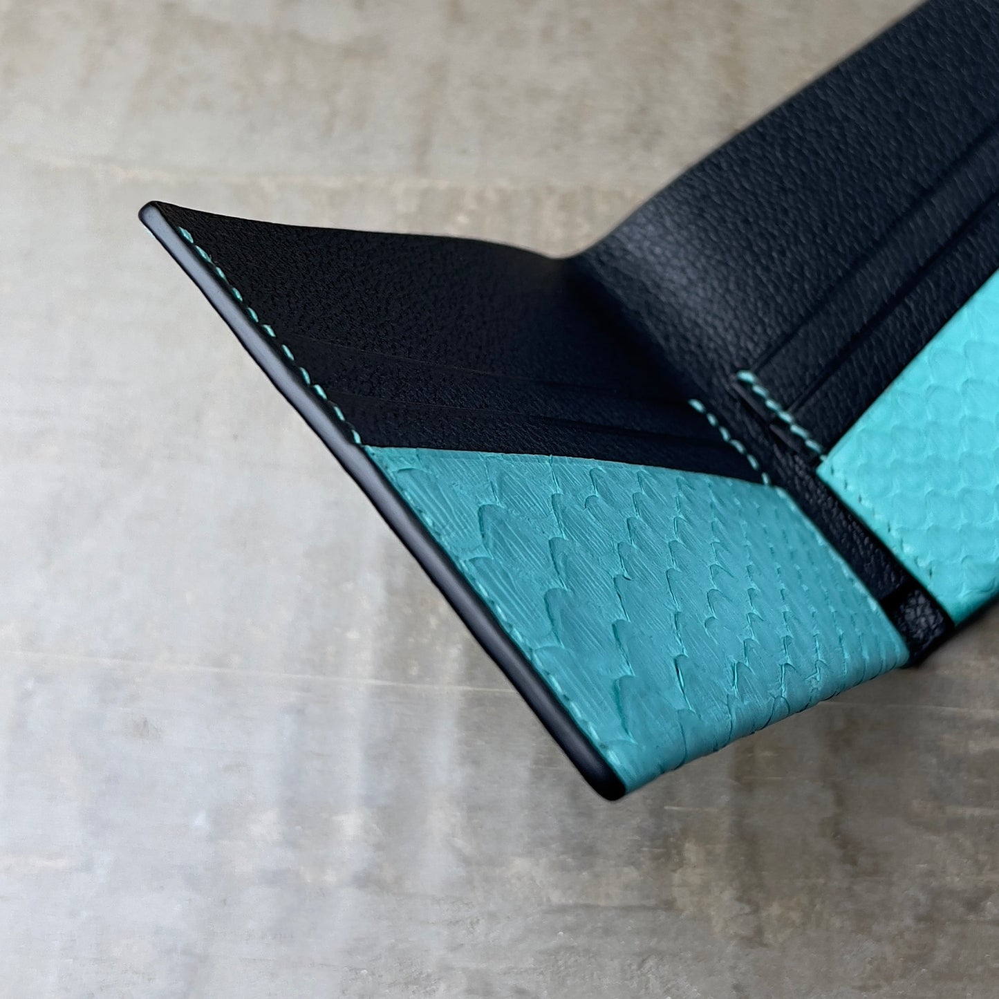 Teal Python Six Pocket Bifold