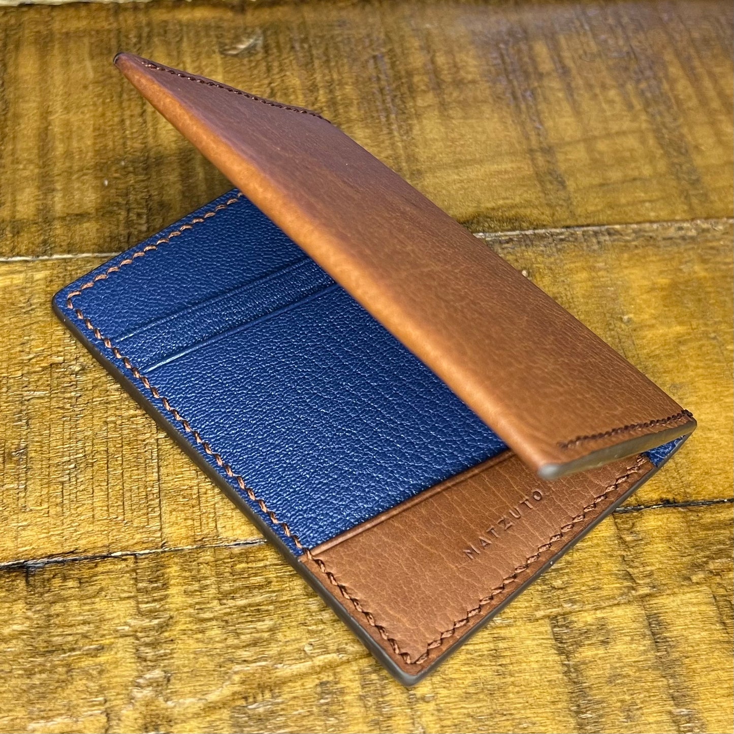 Brown Calfskin Blue Chèvre